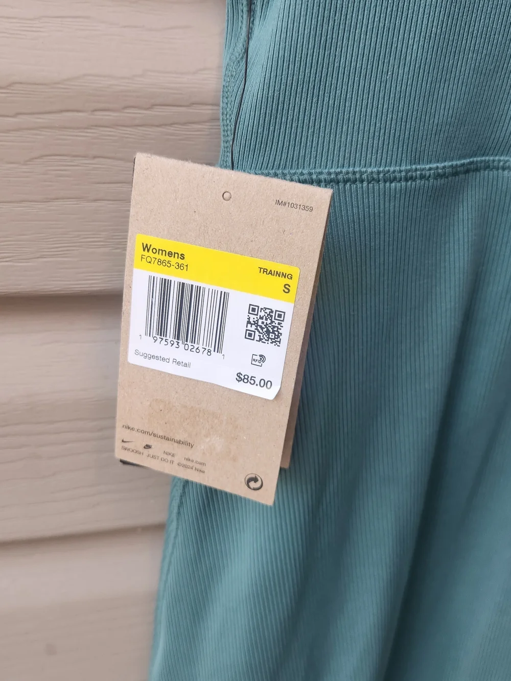 Nike Teal Scoop Neck Ribbed Mini Dress